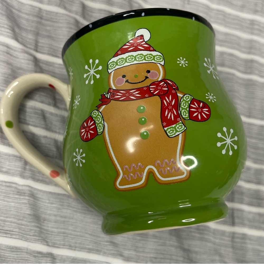 TEMPTATIONS CHRISTMAS GINGERBREAD MAN MUG‎ WITH SNOWFLAKES boxCV